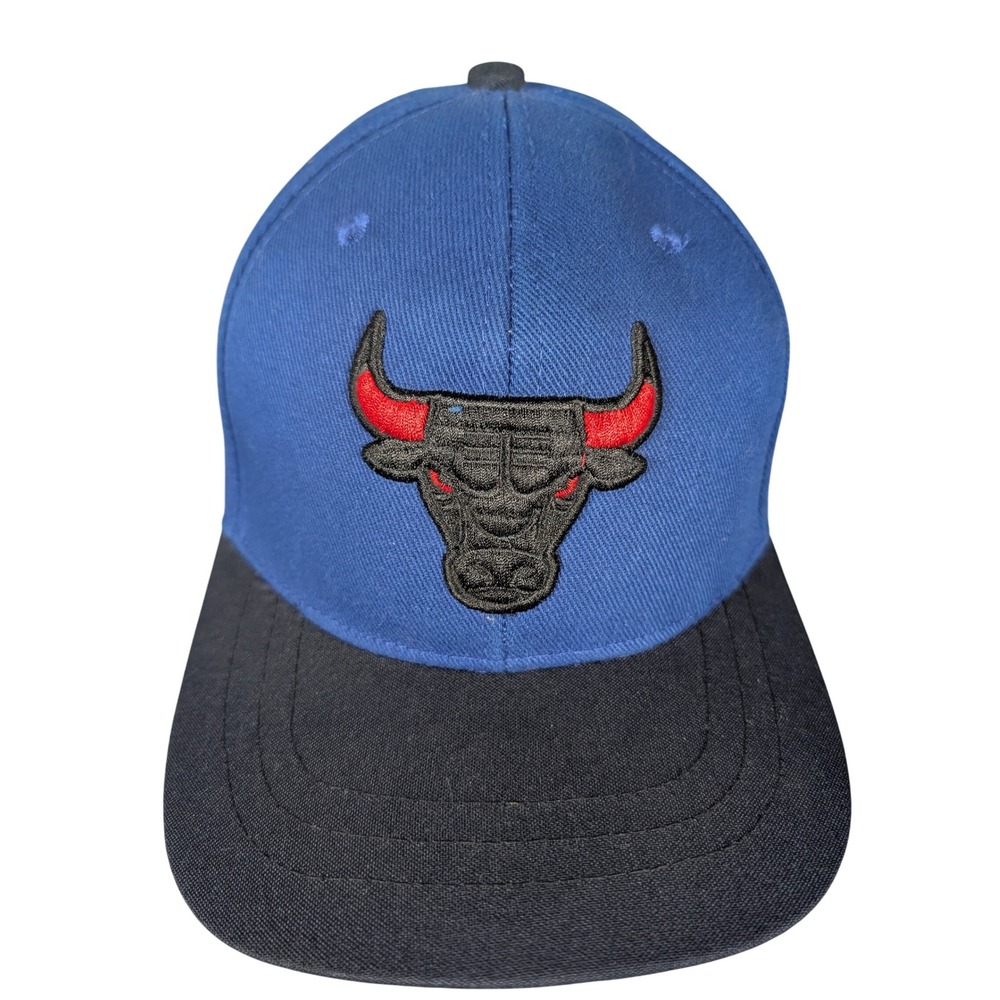 Chicago Bulls NBA Snapback Baseball Cap Blue Black Embroidered Bull Logo